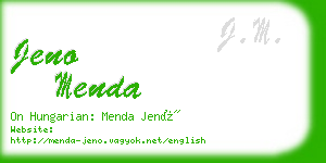 jeno menda business card